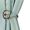 Curtain Holdbacks Pair, Metal Curtain Pole Tie Backs, Cutain Pole Tiebacks Hooks Bronze Metal, Curtain Rails and Fittings for Home Decor