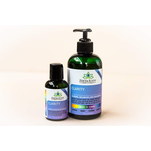 Zeeta Clarity Body Oil 8oz Vegan/Natural/USA Made
