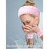VELSCRUN 6 Pack Spa Headband, Makeup Headband, Face Wash Headband, Skincare Headbands, Pink Bow Tie Hair Band Spa Headband for Washing Face Wristband Set Women Girls Hair Accessories Gifts