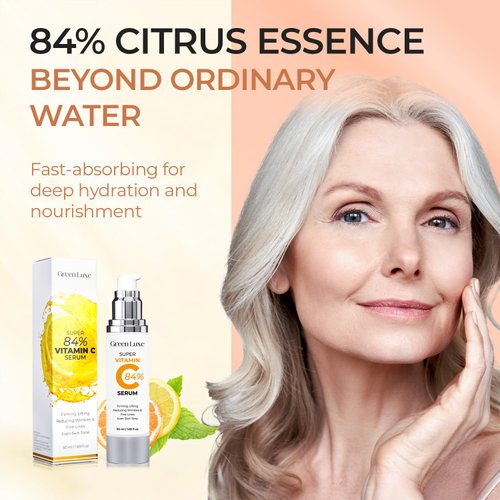 Super C Serum for Women Over 70 - Hydrating Anti-Aging with Vitamin C Caffeine - Facial Skin Care for Mature Skin, Firming, Lifting, Smoothing 1.69 fl oz