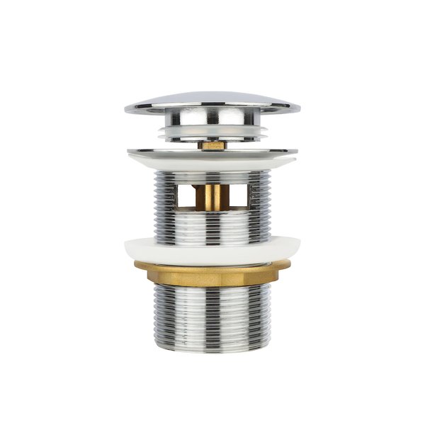 Brass Freestanding Tub Drain, Pop Up Freestanding Tub Drain Plug, Fits Most Freestanding Tub Drain Kits (Chrome)