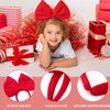 Olbye Red Bow Headbands Christmas Headband with Bows Xmas Headpiece Big Fleece Bowknot Hair Hoop Party Decorations Cosplay Headdress Christmas Costume Hair Accessories for Women Girls (A-Red)