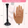 Nail Practice Hand for Acrylic Nails with 500 Pcs Nails, Silicone Fake Hands to Practice Fake Nails Mannequin Hand for Nails Practice and Nail Art Single Right Hand Brown