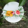 Fangsen Boho Wedding Hair Accessories Lavender Rose Hair Comb Floral Festival Headpiece for Women and Girls Silve (Orange)