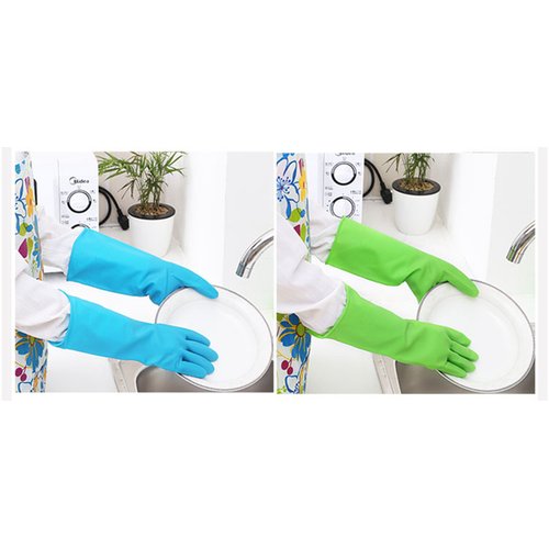 4 Pair Waterproof Reusable Dishwashing Nitrile Gloves for Car-washing Laundry Household Cleaning Medium