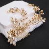 Rumtock Vintage Champagne Crystal Hair Comb Side Headpiece for Brides Women Banquet Jewelry Girls Prom Queen Hair Accessories (Champagne)