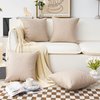 Home Brilliant Throw Pillow Covers 18x18 Lined Linen Square Pillow Covers for Couch Sofa Spring Decor, Set of 4, Light Linen, 18 inch