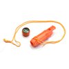 SE 5-in-1 Orange Survival Whistle with Compass, Signaling Mirror, Lanyard, and Fire Starter - 112dB, 4.5-Inch Length - Ideal for Hiking, Camping, Emergencies (2-Pack) - CCH5