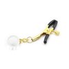Non Piercing Nipple Clips with Soft Rubber Cap,Adjustable Golden Nipple Clamps & Nipple Clip Inlaid with Transparent Glass Beads