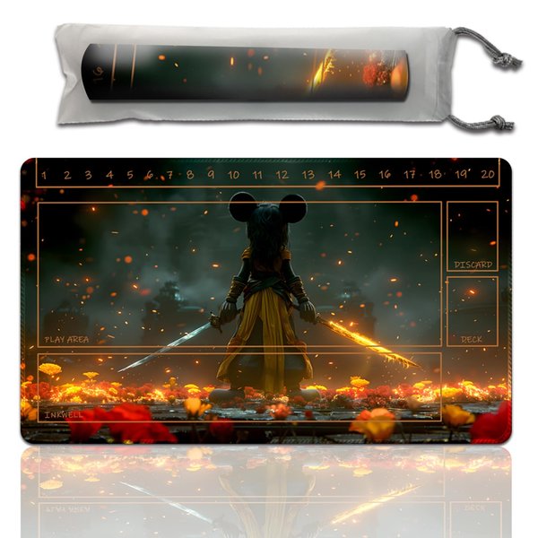 Playmat for TCG Trading Card Games,Gamemat 23.6 inches by 13.7 inches, The Bottom of The Game is Non-Slip, with Auxiliary Combat Frame Suitable for Beginners (15,Auxiliary box1)