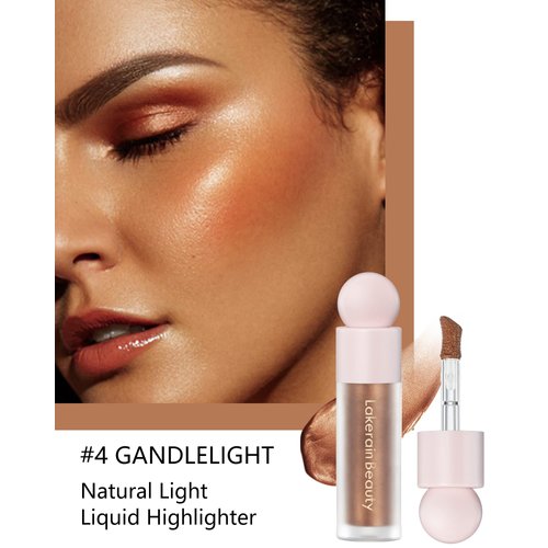 Highlighter Beauty Wand, Shimmer Liquid Face Body Highlighter Makeup Stick, Lightweight Waterproof Cream Contour Face Glowing Illuminator Makeup Pen for Women Girl- 04 Candlelight