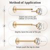 NICEIGHT 16G 18G 20G 316L Stainless Steel Threadless Push in Labret Monroe Studs Lip Rings for Women Men Flat Back Cartilage Earrings Helix Tragus Stud Earrings Conch Medusa Piercing Jewelry 16G G