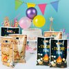 ArowlWesh S’more Camping Party Favor Bags - 50Pcs Plastic S’more Love Candy Treat Gift Bag with Handles Fun Snack Goodie Bags Campfire Camping Party S’more Birthday Supplies Baby Shower Wedding Decor