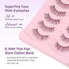 Eyelashes Natural Lashes 13mm Wispy Eyelashes Thin Memory Band False Eyelashes Natural Look Volume Strip Lashes C Curl False Lashes Pack Natural Eyelashes Fake Eyelashes 7 Pair EVENTILL
