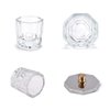 Kalolary 2 Pcs Mini Dappen Dish for Nail Acrylic Powder, Glass Crystal Cup with Stainless Steel Lid Nail Art Acrylic Liquid Powder Nail Crystal Bowl Glassware Tools for Nail Art Manicure