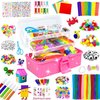 3000 Arts and Crafts Supplies for Kids Craft Kit All in 3 Layered Craft Box with Pipe Cleaners Crafts for Kids Age 4-6, 6-8, 8-12 DIY School Supplies Materials Set Toys Gifts for Girls Boys, Red