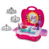 Pretend Play for Girls, 21 Pieces Vanity Set w/ Mirror +3 Free Tiaras, Beauty Hair Salon Kit, Play Makeup Toys for 3 Years Old, No Chemicals, No BPA, Best Christmas and Birthday Gift for Preschoolers