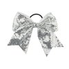 Girls Cheer Bow Ponytail Holder Big Hair Bow Tie with Glitter Sequins Bowknot JB80 (13-Gold,Silver)