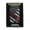 Zippo Lighter- Firefighter Flag Red Line Black Matte Windproof Lighter