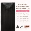 GOO GOO Clip in Hair Extensions Real Human Hair, 18inch 130g 7Pcs, 1B Natural black, Remy Human Hair Extensions Clip ins for Women, Natural Human Hair