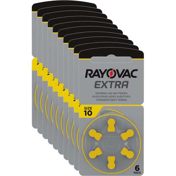 Rayovac Extra Type 10 Hearing Aid Batteries Zinc Air P10 PR70 ZL4 Pack of 60