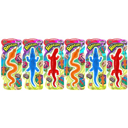 JA-RU Super Stretchy Sticky Reptile Toys (6 Fidget Toys) Fake Snake & Lizard Toys for Kids. Prank Stuff Gag Gifts. Bulk Animal Halloween Party Favors, Birthday Goodie Bag Stuffers. 429-6s
