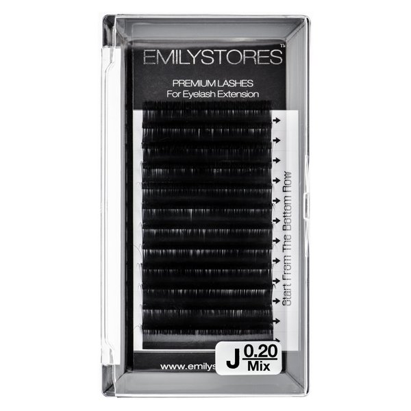 EMILYSTORES Lash Extensions 0.20mm Thickness J Curl Mixed 8-14mm Sizes Length Individual Volume Natural Looking Eyelashes For Eyelash Extensions(0.20,J,Mixed 8-14mm)