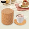 200 Pcs Cork Coaster Blank Cup Mat, Reusable Coffee Coaster Wooden Set 4 Inch Wooden Thick Cork Coasters for Home Tabletop Decoration