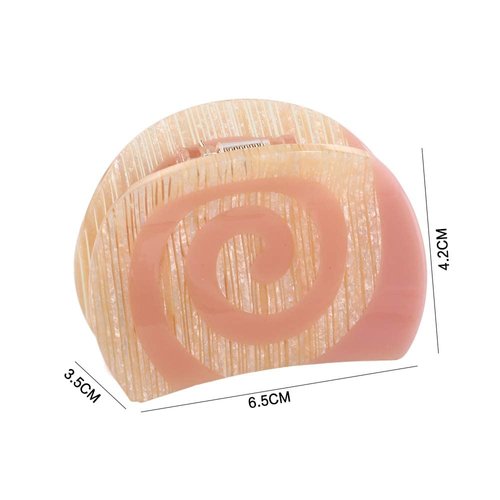 Leadigol 2PCS Hair Claw Clips, Non Slip Hair Jaw Clip, Acetic Acid Hair Claw, Thick Thin Curly Straight Long Hair for Women Girls, Geometric Semicircle Spiral Hair Claws