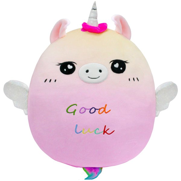 Jrystar 12’’ Good Luck Unicorn Plush Pillow Soft Unicorn Plush Hugging Pillow Toy Cute Unicorn Stuffed Animal Doll Plushie Christmas Birthday Festival Gifts for Kids Girls