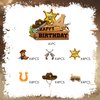 25Pcs Cowboy 4th Birthday Party Supplies, Western Cowboy Cupcake Toppers Decoration, HorseShoe Cowboy Hats Boots Happy Birthday Cupcake Toppers Decorations, Baby Shower Kids Decorations (Cowboy 4th)