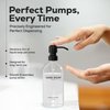 Clear Glass Hand and Dish Soap Dispenser Set by Brighter Barns - Kitchen Soap Dispenser Set & Pump - Farmhouse Soap Dispenser for Kitchen Sink - Modern Kitchen Decor, Bathroom Accessories (Clear)