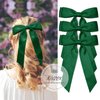 3Pcs Army Green Hair Bows for Women Double-Layer Long Tail Bow Hair Clip Hair Ribbon Ponytail Holder Hair Accessories for Girls Toddlers