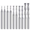 HOZLY CNC Router Bits Set 1/8" Shank CNC Bit End Mill Flat Nose Carbide Endmill Two Flute Spiral Upcut Milling Cutter Tool Set (CED :1mm 1.5mm 2.0mm 2.5mm 3.175mm) for Wood PVC MDF Hardwood