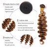 P4/27 Highlight Human Hair Bundles Deep Wave Bundles Human Hair 16 18 20Inch Human Hair Deep Wave Human Hair Bundles Ombre Brown Bundles Human Hair Double Weft Hair Extensions (P4/27-ST-16 18 20)