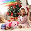 5 Pieces Axolotl Stuffed Animals for Girls, 1 Big Pink Mommy Axolotl with 4 Mini Babies, Soft Plush Toys for Kids 3 4 5 6 7 8 9 Years, for Baby, Toddler, Girls, Boy