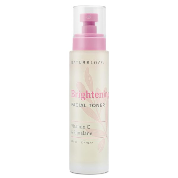 Nature Love Brightening Facial Toner - with Vitamin C & Squalane | Brighten Skin for Radiant Complexion | Made in USA, Cruelty & Paraben Free (6 Fl Oz)