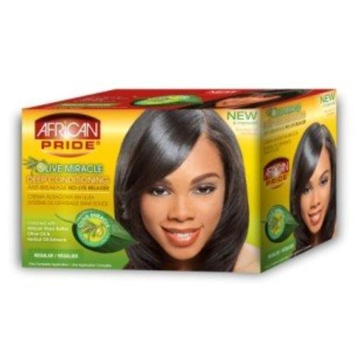 African Pride Hair Conditioner and Relaxer Kit, Regular, Olive, 1 Oz, 12 Count (2112)