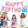 TONIFUL Light Pink Happy Birthday Balloons Banner, 16 Inch Mylar Foil Letters Birthday Sign Bunting Reusable for Girls Boys Kids & Adults Birthday Decorations and Party Supplies