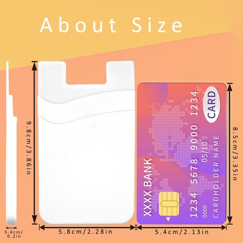 Meroqeel 3 Pack White Adhesive Phone Wallet Stick on Card Holder for Phone Case