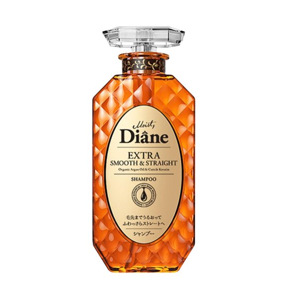 Moist Diane Perfect Beauty Extra Smooth & Straight Hair Shampoo w/Organic Argan Oil, Sulfate-Free, Moisturizing Keratin from Japan, 15.2 Fl Oz/450 ml