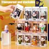 Figures Display Box, Clear Figures Display Case with ID Card Slot, Stackable Doll Display Stand for Pop Mart Lego Collectibles Action Figures