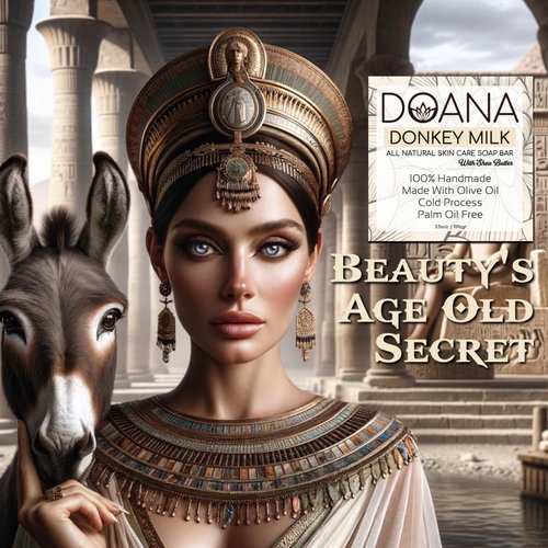 Donkey Milk Soap Bar - Now with SHEA BUTTER - With Olive Oil and Coconut Oil, Palm Oil Free (Pack of 1)