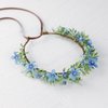 KorViSHOW Handmade Blue Flower Crown Flower Wreath for Women Girls Headband Bridal Headpiece Hair Accessories Halo Headdress for Weeding Party Festival Birthday