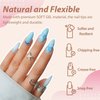 UNA GELLA Almond Gel X Nail Tips 600 Pcs Pre-filed Almond Nail Tips Full Cover Nail Tips Press On Nails 12 Sizes Half Matte Clear Fake Soft Gel Nail Tips for Nail Extension Home DIY Salon with Box