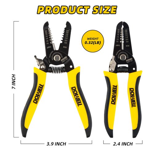 DOWELL 10-22 AWG Wire Stripper Cutter Wire Stripping Tool And Multi-Function Hand Tool，Professional Handle Design And Refined Craftsmanship.