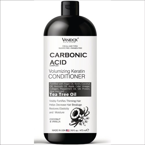 VANIDOX Carbonic Acid Conditioner for Men and Women, Sulfate-Free, Hair Growth Conditioner, Hydrating Conditioner with DHT Blocker, Scalp Cleansing Formula, Coconut and Vanilla Scent - 16 fl oz