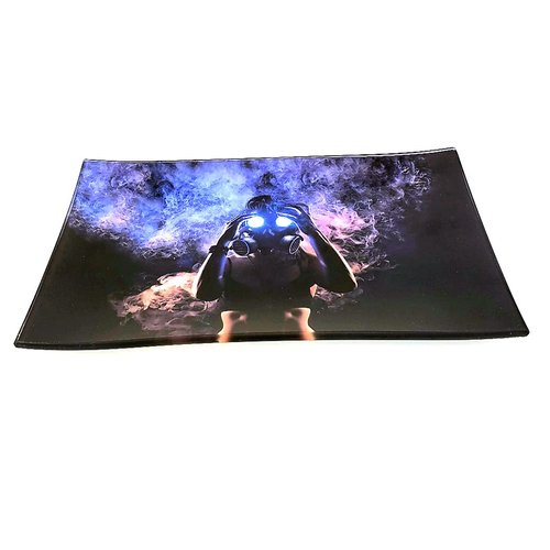 E.G.G. Shatter Resistant Glass Tray *420 Collection* (10"x6"x0.5") Rolling Tray/Collectable/High Resolution (Pink)