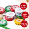 Joiedomi 18Pcs Christmas Ribbons; 90 Yard Grosgrain Satin Fabric Ribbons for Christmas Present Box Wrapping, Hair Bow Clips, Gift Bows, Craft, Sewing, Wedding (18PCS One-Size)