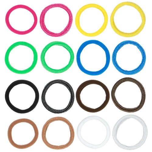 Expressions 60pc Seamless Hair Ties, No Damage Ponytail Holders - Value Pack Colorful Elastic Hair Ties, Cute Hair Accessories For Girls, Hair Rubber Bands No Damage Hair Ties for Everyday Use